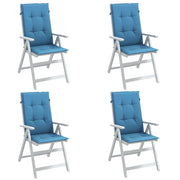 Coussins de chaise vidaxl 4 st arrière haut 120x50x4 cm tissu mixte bleu - afbeelding 1
