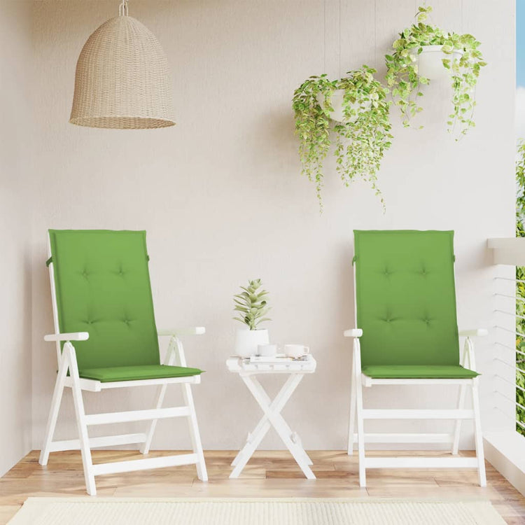Coussins de chaise Vidaxl 2 st arrière haut 120x50x4 cm en tissu vert mélangé