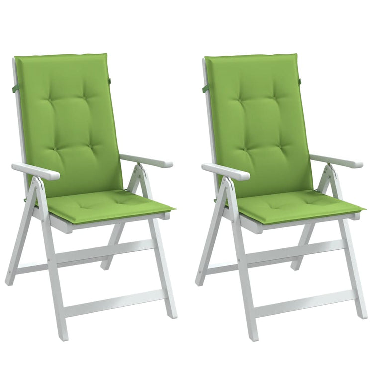 Coussins de chaise Vidaxl 2 st arrière haut 120x50x4 cm en tissu vert mélangé