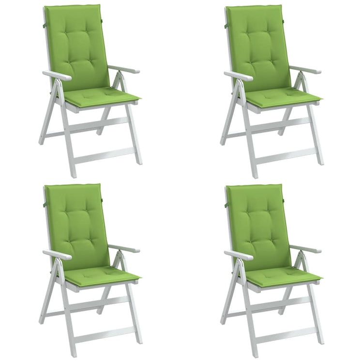 Coussins de chaise Vidaxl 4 ST High arrière 120x50x4 cm Tissu vert mélangé