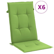 Coussins de chaise vidaxl 6 st arrière haut 120x50x4 cm tissu vert mélangé - afbeelding 2