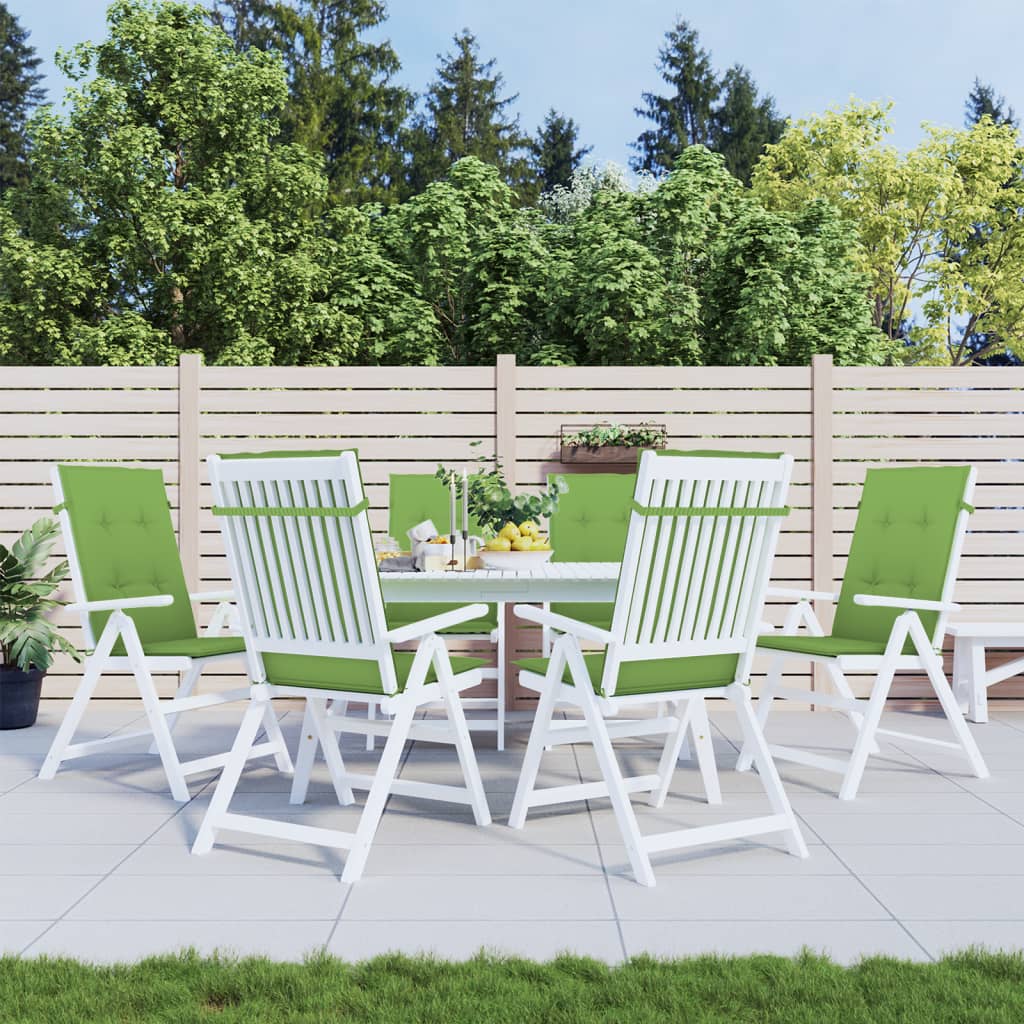 Coussins de chaise vidaxl 6 st arrière haut 120x50x4 cm tissu vert mélangé