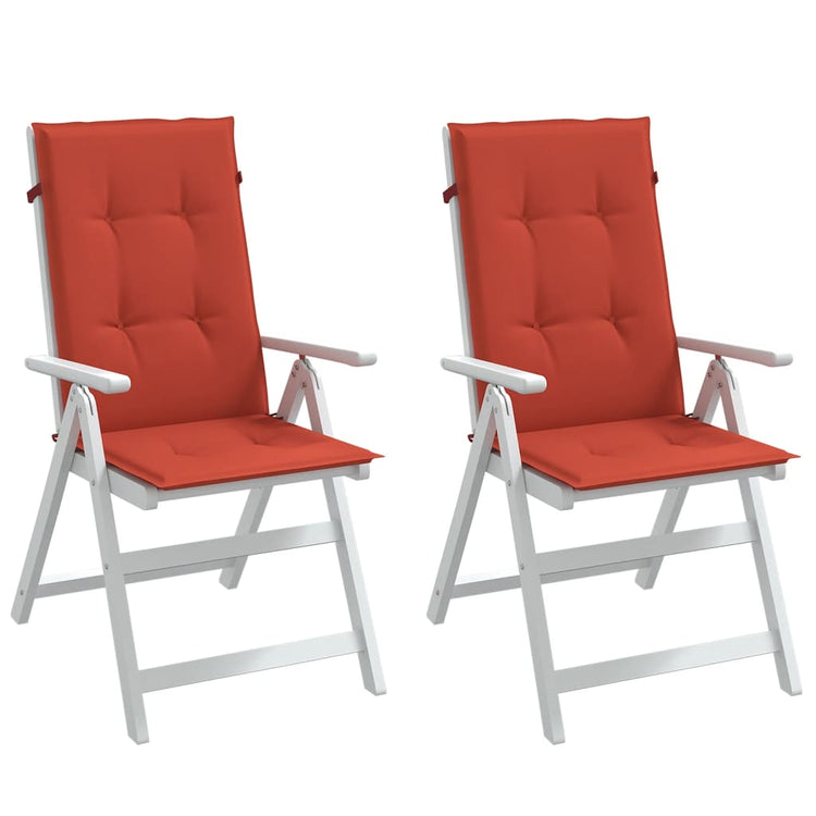 Coussins de chaise Vidaxl 2 ST Haut arrière 120x50x4 cm Tissu rouge mélangé