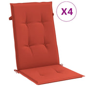 Coussins de chaise vidaxl 4 st arrière haut 120x50x4 cm tissu rouge mélangé - afbeelding 2