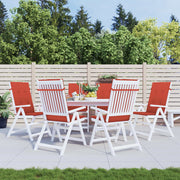 Coussins de chaise vidaxl 6 st arrière haut 120x50x4 cm tissu rouge mélangé - afbeelding 3