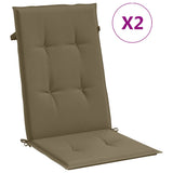 Coussins de chaise vidaxl 2 st arrière haut 120x50x4 cm tissu mélangé taupe - afbeelding 2