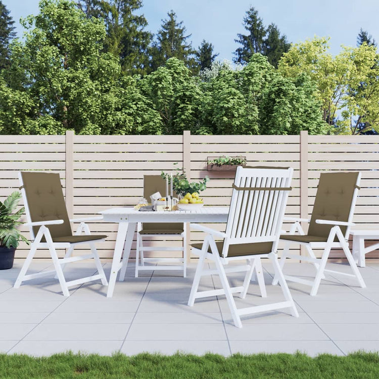 Coussins de chaise vidaxl 4 st arrière haut 120x50x4 cm tissu mélangé taupe