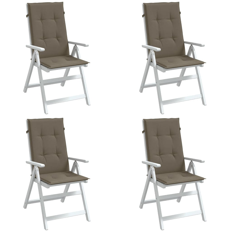 Coussins de chaise vidaxl 4 st arrière haut 120x50x4 cm tissu mélangé taupe