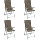 Coussins de chaise vidaxl 4 st arrière haut 120x50x4 cm tissu mélangé taupe