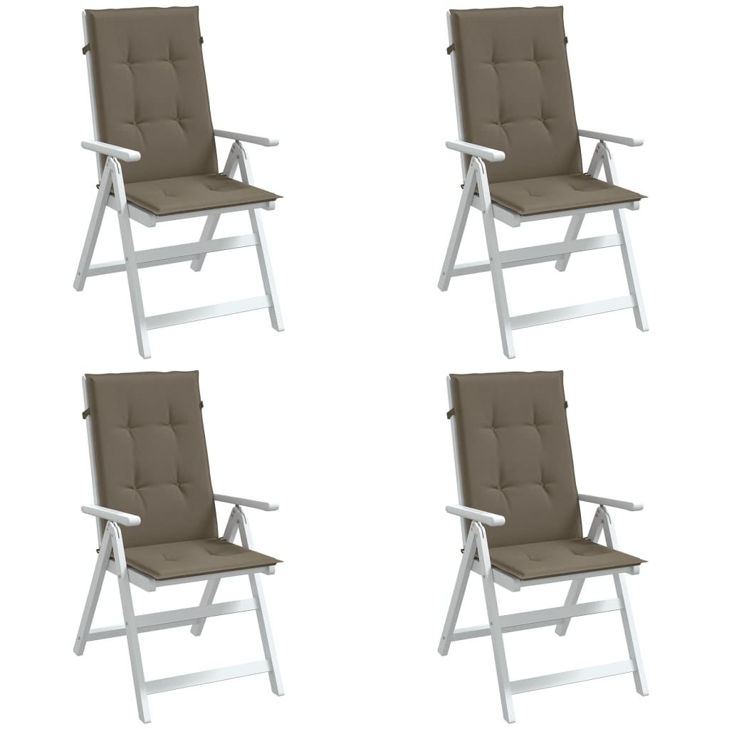 Coussins de chaise vidaxl 4 st arrière haut 120x50x4 cm tissu mélangé taupe