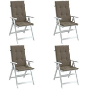 Coussins de chaise vidaxl 4 st arrière haut 120x50x4 cm tissu mélangé taupe - afbeelding 1