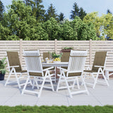 Coussins de chaise vidaxl 6 st arrière haut 120x50x4 cm tissu mélangé taupe - afbeelding 3