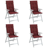 Coussins de chaise vidaxl 4 st arrière haut 120x50x4 cm tissu vin mélangé rouge - afbeelding 1