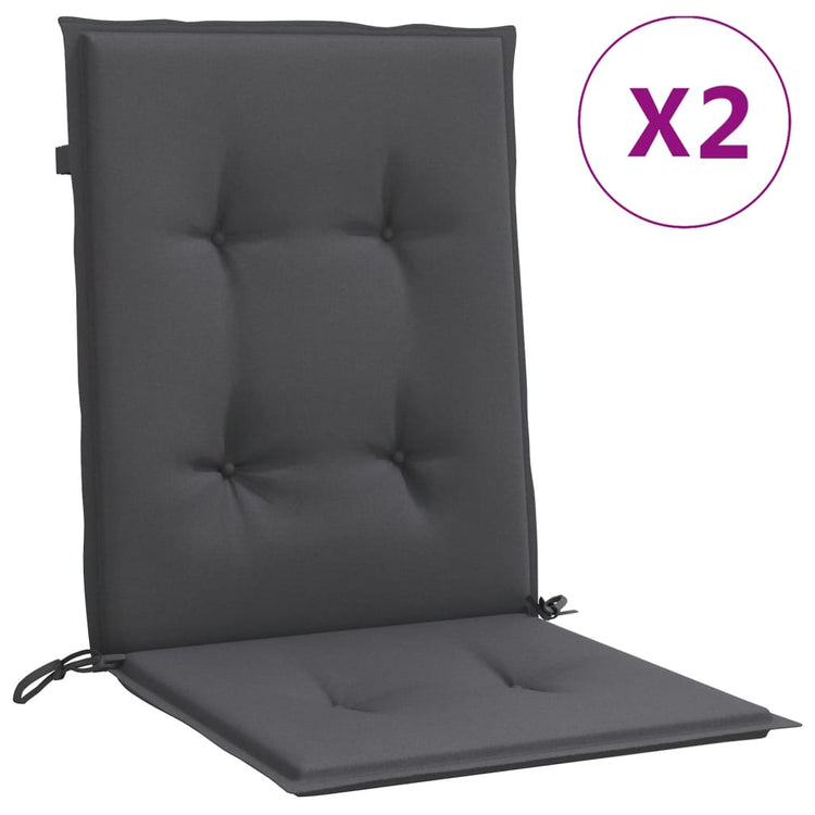 Coussins de chaise vidaxl 2 pcs bas dos 100x50x4 cm Tissu mixte anthracite