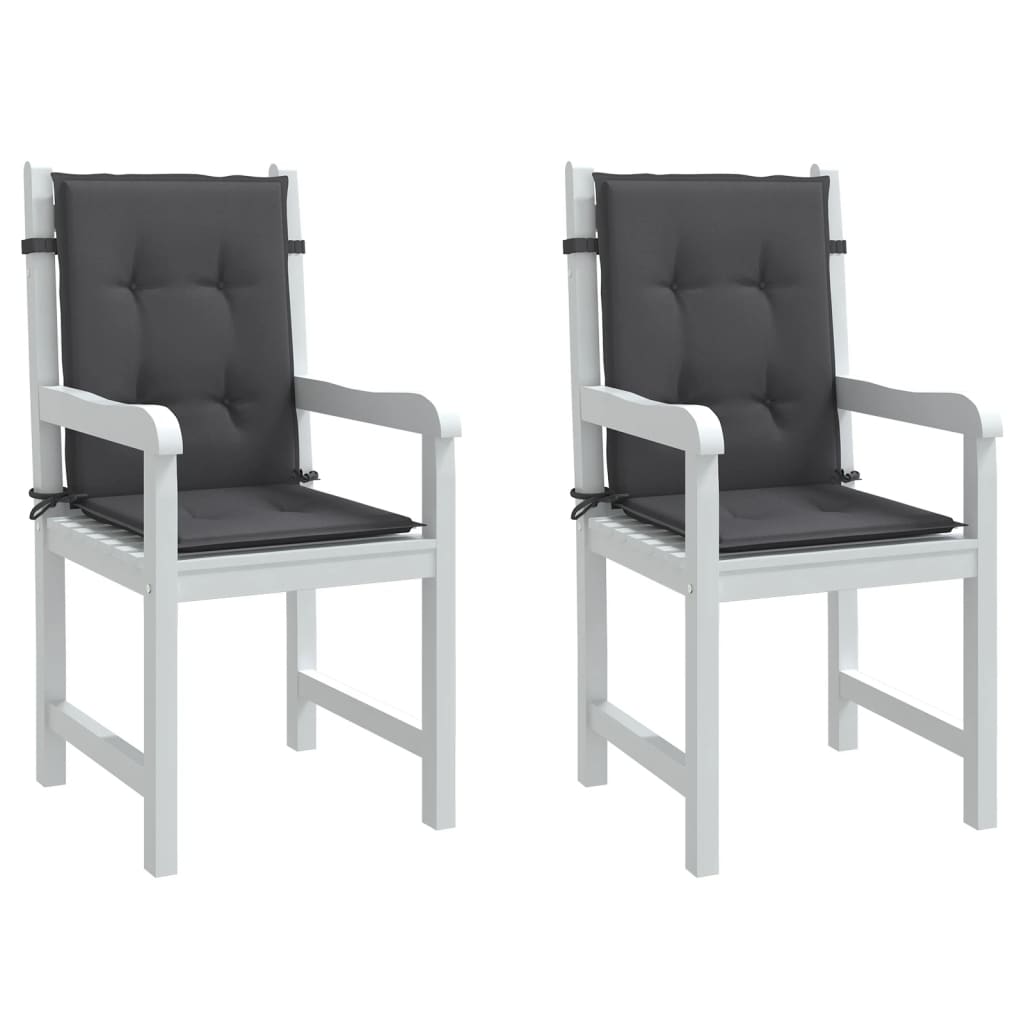 Coussins de chaise vidaxl 2 pcs bas dos 100x50x4 cm Tissu mixte anthracite
