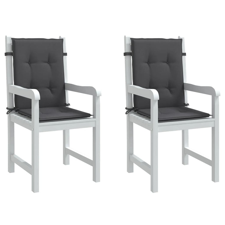 Coussins de chaise vidaxl 2 pcs bas dos 100x50x4 cm Tissu mixte anthracite
