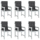 Coussins de chaise vidaxl 6 pcs bas dos 100x50x4 cm Tissu mixte anthracite