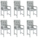 Coussins de chaise vidaxl 6 pcs bas arrière 100x50x4 cm gris clair