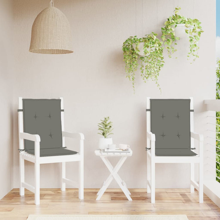 Coussins de chaise Vidaxl 2 ST Back Back 100x50x4 cm Gris foncé