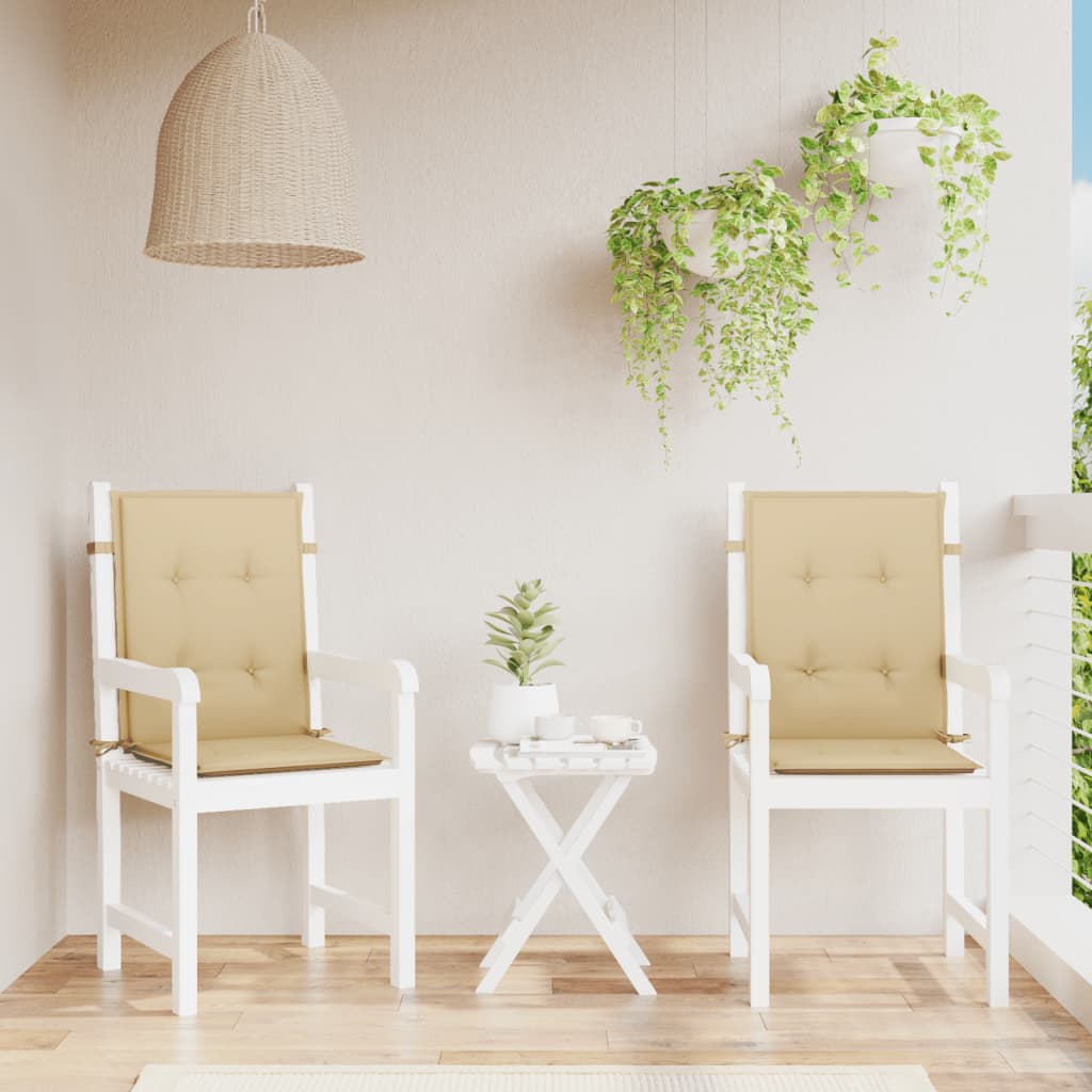 Coussins de chaise vidaxl 2 pcs basses bas 100x50x4 cm en tissu mixte beige