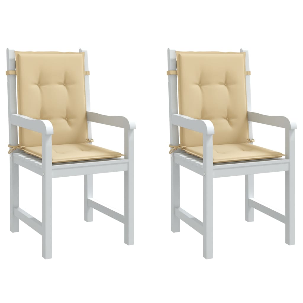 Coussins de chaise vidaxl 2 pcs basses bas 100x50x4 cm en tissu mixte beige