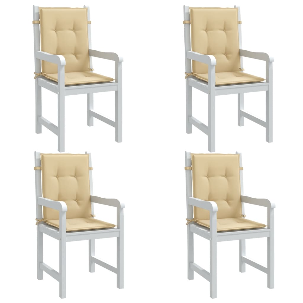 Coussins de chaise vidaxl 4 pcs bas arrière 100x50x4 cm en tissu mixte beige
