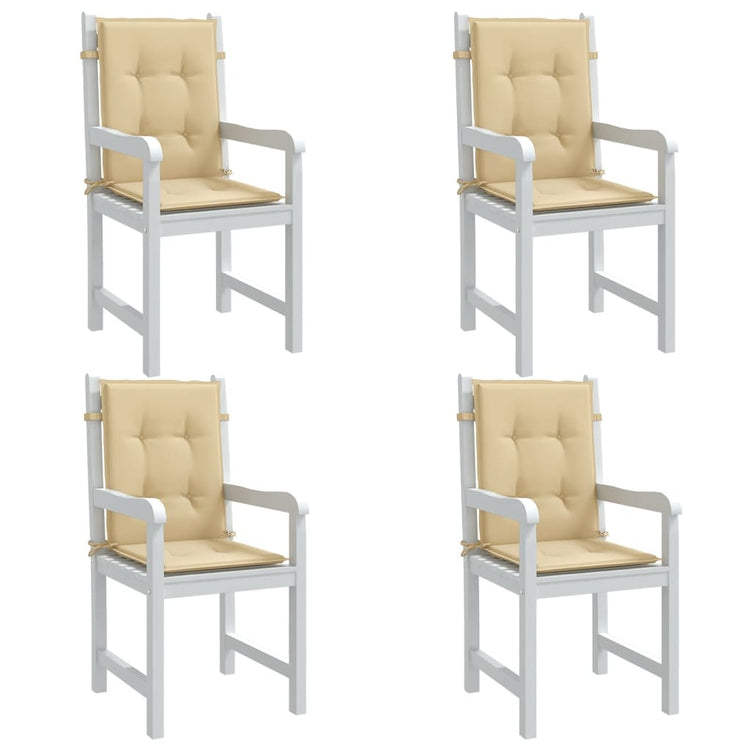 Coussins de chaise vidaxl 4 pcs bas arrière 100x50x4 cm en tissu mixte beige
