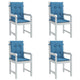 Coussins de chaise vidaxl 4 pcs bas dos 100x50x4 cm tissu mixte bleu