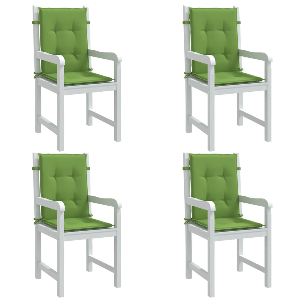 Coussins de chaise Vidaxl 4 pcs basses bas 100x50x4 cm en tissu vert mélangé