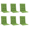 Coussins de chaise vidaxl 6 pcs bas dos 100x50x4 cm en tissu vert mélangé