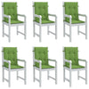 Coussins de chaise vidaxl 6 pcs bas dos 100x50x4 cm en tissu vert mélangé