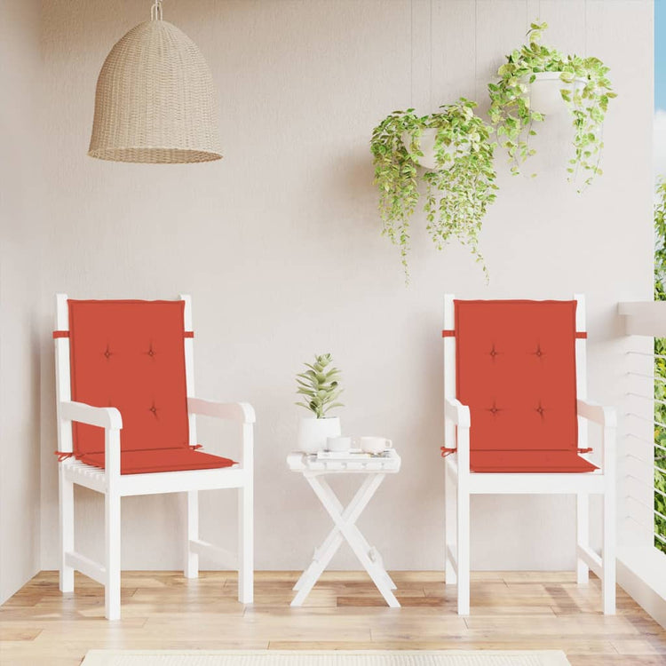 Coussins de chaise vidaxl 2 pcs bas dos 100x50x4 cm en tissu rouge mélangé