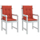 Coussins de chaise vidaxl 2 pcs bas dos 100x50x4 cm en tissu rouge mélangé