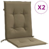 Coussins de chaise vidaxl 2 pcs bas arrière 100x50x4 cm tissu mélangé taupe