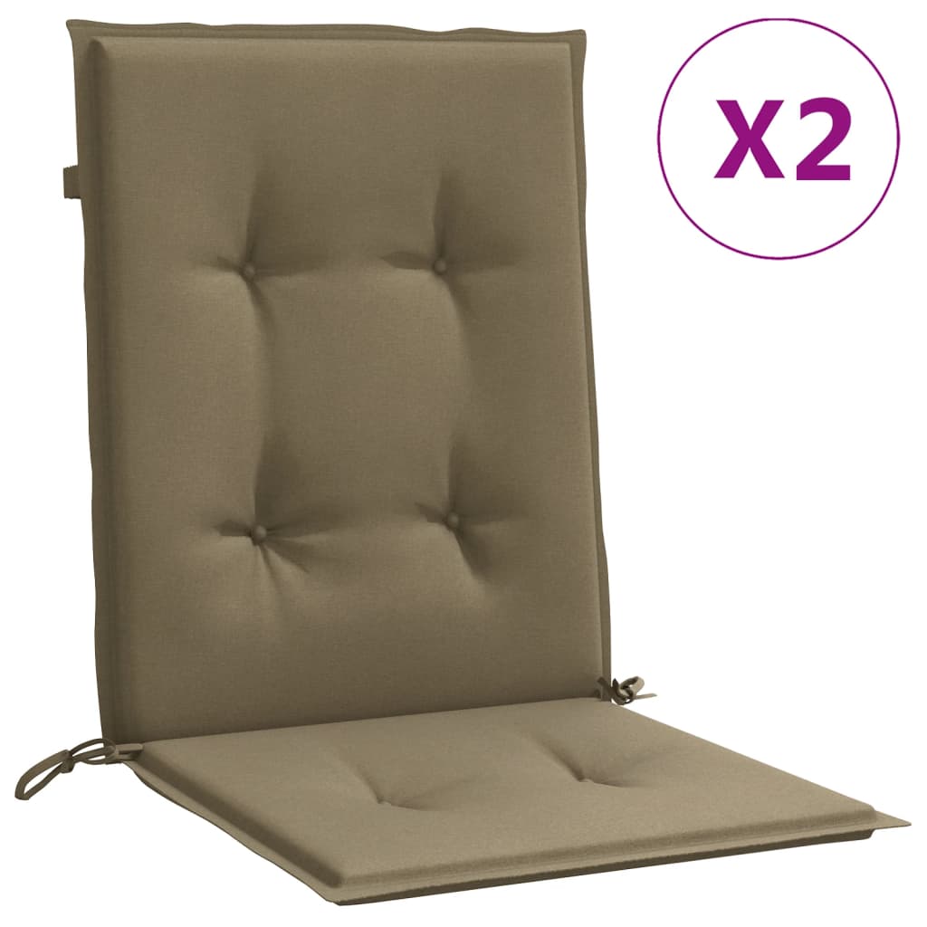 Coussins de chaise vidaxl 2 pcs bas arrière 100x50x4 cm tissu mélangé taupe