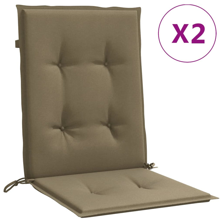 Coussins de chaise vidaxl 2 pcs bas arrière 100x50x4 cm tissu mélangé taupe