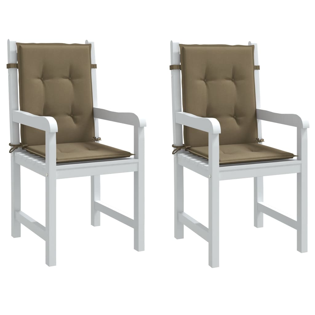 Coussins de chaise vidaxl 2 pcs bas arrière 100x50x4 cm tissu mélangé taupe