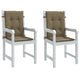Coussins de chaise vidaxl 2 pcs bas arrière 100x50x4 cm tissu mélangé taupe