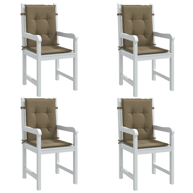 Coussins de chaise vidaxl 4 pcs bas dos 100x50x4 cm tissu mélangé taupe