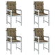 Coussins de chaise vidaxl 4 pcs bas dos 100x50x4 cm tissu mélangé taupe