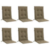 Coussins de chaise vidaxl 6 pcs bas arrière 100x50x4 cm tissu mélangé taupe