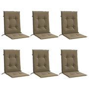 Coussins de chaise vidaxl 6 pcs bas arrière 100x50x4 cm tissu mélangé taupe - afbeelding 3