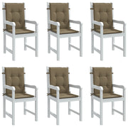 Coussins de chaise vidaxl 6 pcs bas arrière 100x50x4 cm tissu mélangé taupe - afbeelding 1
