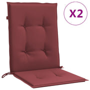 Coussins de chaise vidaxl 2 pcs bas dos 100x50x4 cm en tissu vin mélangé rouge - afbeelding 2