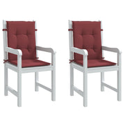 Coussins de chaise vidaxl 2 pcs bas dos 100x50x4 cm en tissu vin mélangé rouge - afbeelding 1