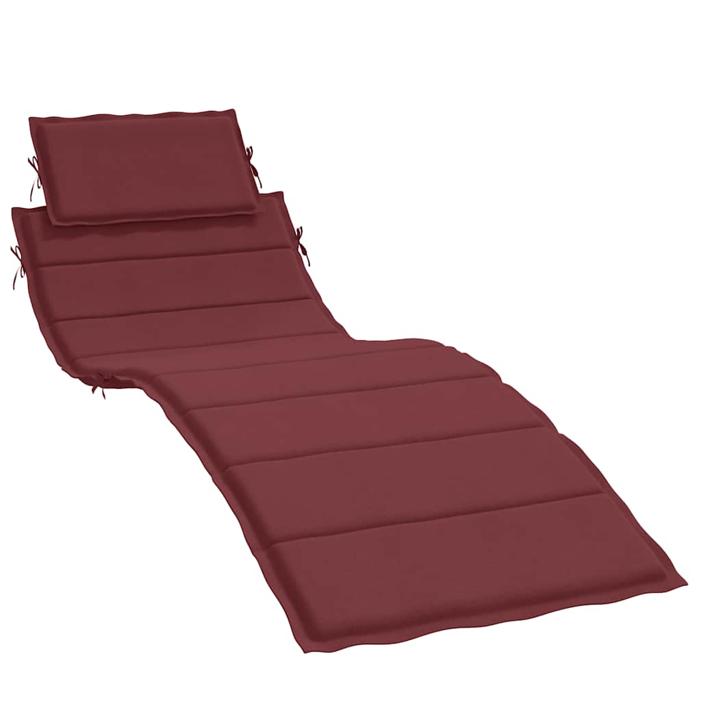 Vidaxl Lounger Cushion 186x58x3 cm Tissu vin mélangé rouge