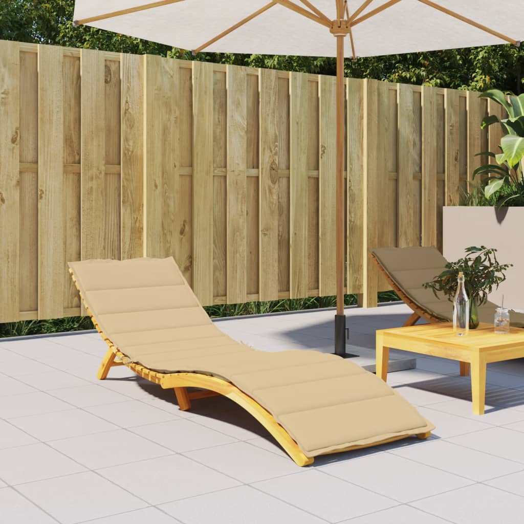 Vidaxl Lounger Cushion 200x50x4 cm Tissu mélangé beige