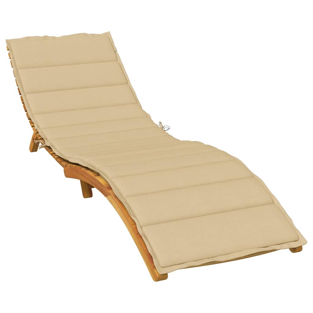 Vidaxl Lounger Cushion 200x50x4 cm Tissu mélangé beige