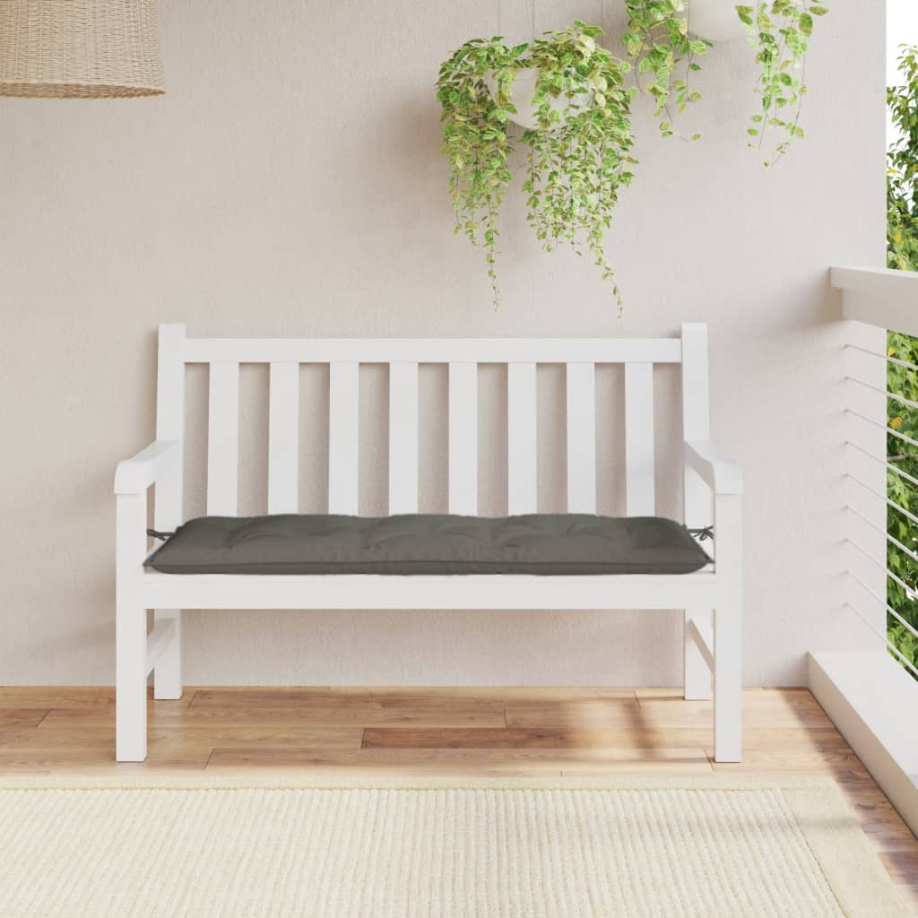 Vidaxl Garden Banc Cushion 120x50x7 cm Tissu mixte gris foncé