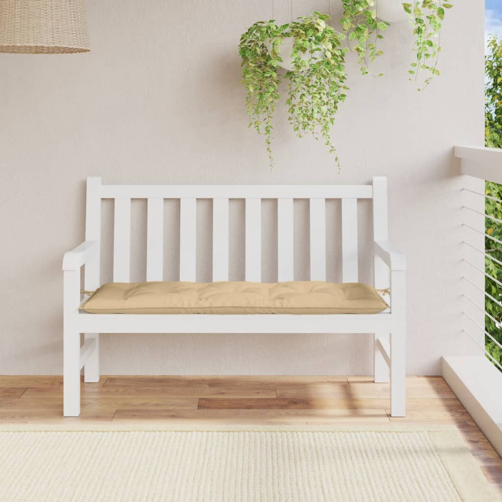 Vidaxl jardin banc coussin 120x50x7 cm tissu beige mélangé